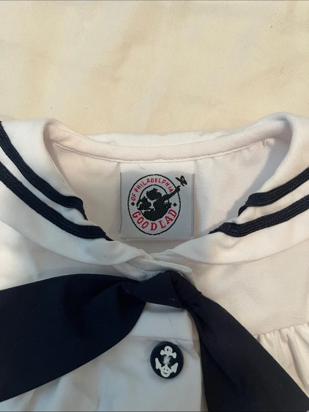 Good Lad White and Navy Sailor Cape Jacket